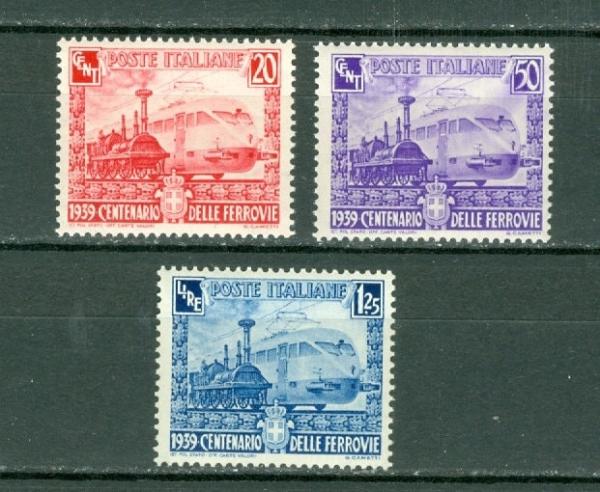 Europe | Italian Railways Set of Three Italy Postage Stamps Issued 1939 Europe Europe