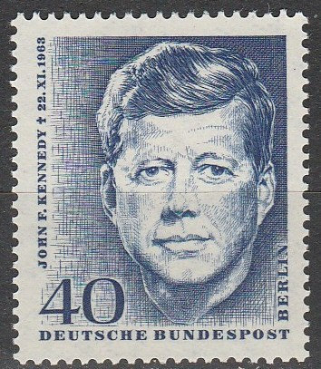 Europe | John F Kennedy Berlin Germany Postage Stamp Issued 1964 Dark violet ultramarine Europe Dark violet ultramarine