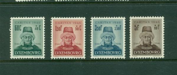 Europe | John the Blind Set of Four Luxembourg Postage Stamps Issued 1946 Europe Europe