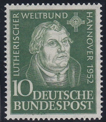 Europe | Martin Luther Germany Postage Stamp Issued 1952 Dark olive Europe Dark olive