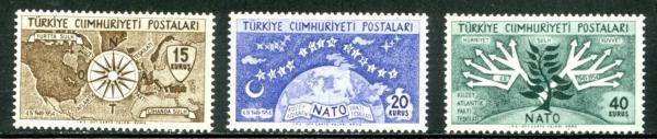 Europe | NATO Set of Three Turkey Postage Stamps Issued 1954 Europe Europe