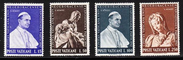 Europe | New York Worlds Fair Set of Four Vatican City Postage Stamps Issued 1964 Europe Europe