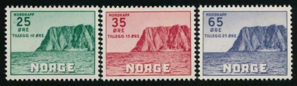 Europe | Norwegian Landscape Set of Three Norway Postage Stamps Issued 1957 Europe Europe