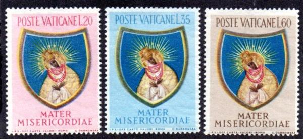 Europe | Our Lady of Ostra Brama Set of Three Vatican City Postage Stamps Issued 1954 Europe Europe