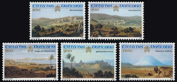 Europe | Palestine Set of Five Vatican City Postage Stamps Issued 1999 Europe Europe