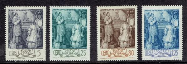 Europe | Pope Pius XII Set of Four Vatican City Postage Stamps Issued 1943 Europe Europe