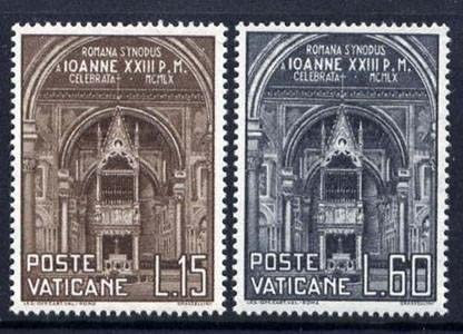 Europe | Romana Synodus Set of Two Vatican Postage Stamps Europe Europe