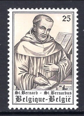 Europe | Saint Bernard of Clairvaux Belgium Postage Stamp Issued 1990 Europe Europe