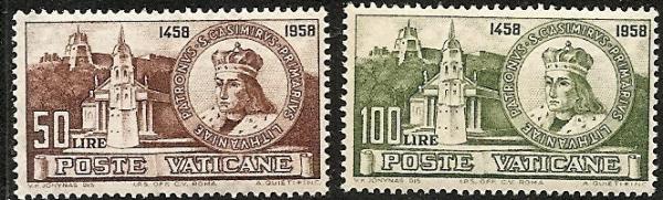 Europe | Saint Casimir Set of Two Vatican City Postage Stamps Issued 1959 Europe Europe