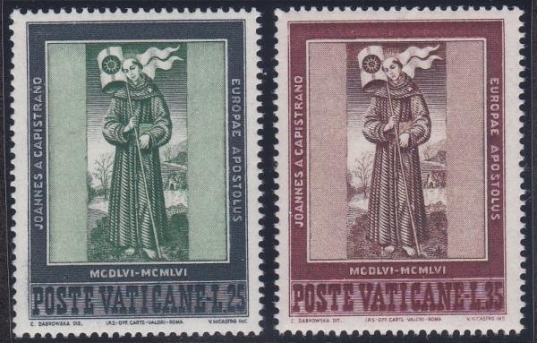 Europe | Saint John of Capistrano Set of Two Vatican Stamps Issued 1956 Europe Europe