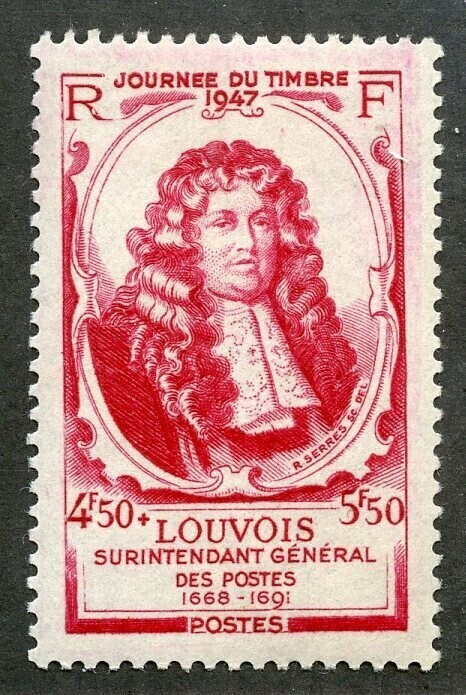 Europe | Tellier Fran?ois-Michel Marquis de Louvois France Postage Stamp Issued 1947 Carmine Europe Carmine