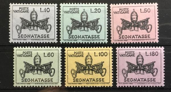 Europe | Vatican City 1968 Papal Coat of Arms Set of 6 Postage Due Stamps Mint Never Hinged Europe Europe