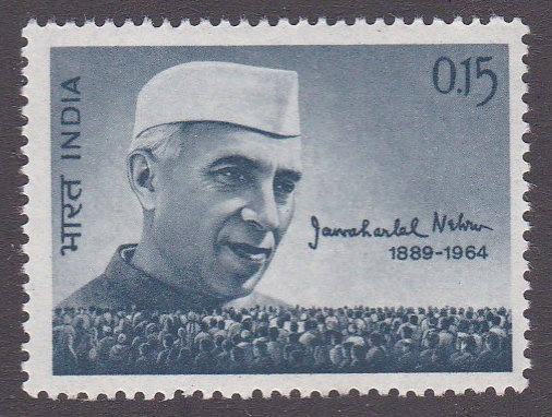 India | Jawaharlal Nehru India Postage Stamp Issued 1964 Dark bluish grey India Dark bluish grey