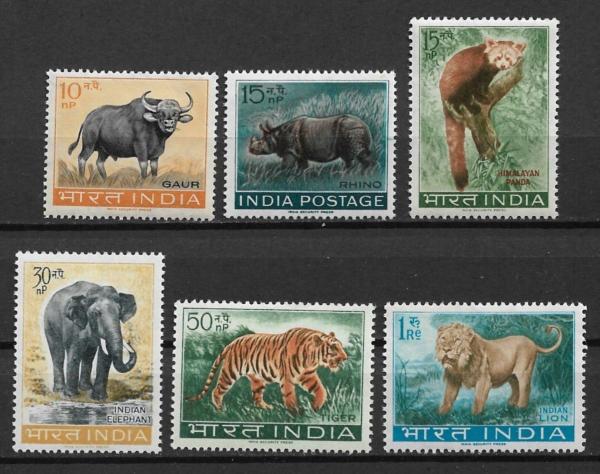 India | Wild Animals Set of Six India Postage Stamps Issued 1963 India India