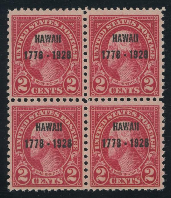 United States | 1928 Discovery of Hawaii Block of Four US Postage Stamps Mint Never Hinged Stamp United States