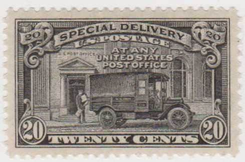 United States | 1951 Post Office Truck 20-Cent United States Special Delivery Postage Stamp Black Stamp Black