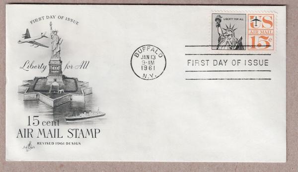 United States | 1961 ArtCraft Statue of Liberty Airmail Postage Stamp First Day of Issue Cover Stamp United States