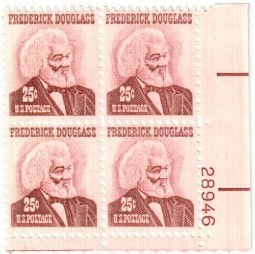 United States | 1967 Frederick Douglass Plate Block of Four 25-Cent US Postage Stamps Mint Never Hinged Stamp United States