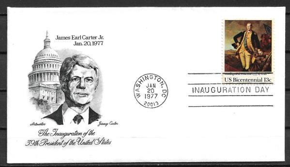 United States | 1977 Jimmy Carter Inauguration Day US Postage Stamp Cover With Washington DC Postmark Stamp United States