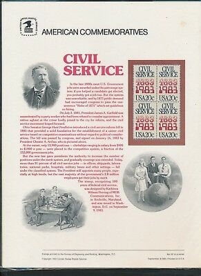 United States | 1983 Civil Service United States Postage Stamps Commemorative Panel Stamp United States