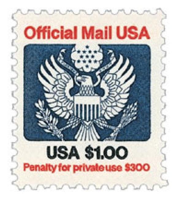 United States | 1983 Great Seal One-Dollar United States Official Mail Postage Stamp Stamp United States