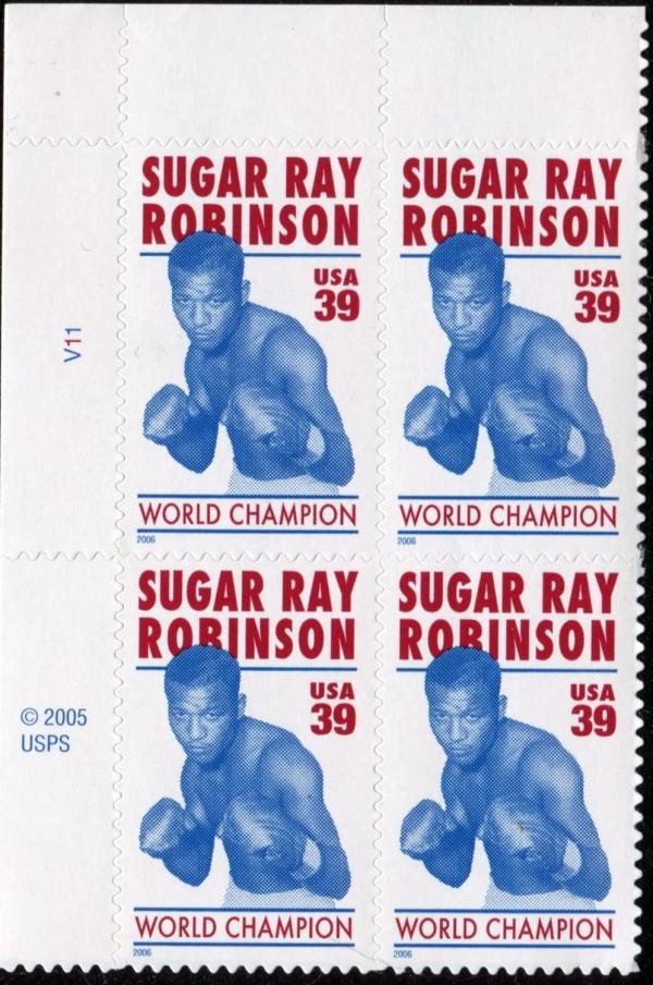 United States | 2006 Sugar Ray Robinson Plate Block of Four 39-Cent United States Postage Stamps Stamp United States