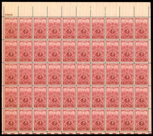 United States | American Turners Society Sheet of Fifty 3-Cent United States Postage Stamps Issued 1948 Stamp United States