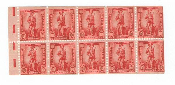 United States | Booklet Pane of Ten 10-Cent United States War Savings Stamps Issued 1942 Stamp United States