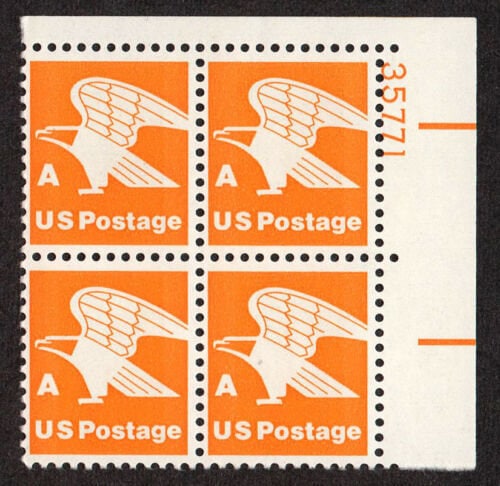 United States | Eagle Plate Block of Four United States A Rate Postage Stamps Issued 1978 Stamp United States