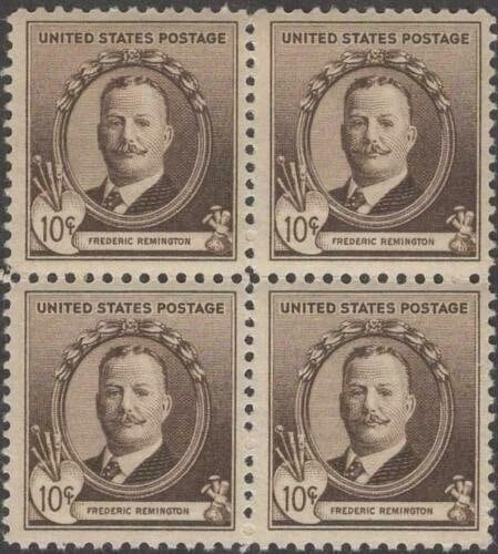 United States | Frederic Remington Block of Four 10-Cent United States Postage Stamps Issued 1940 Stamp United States