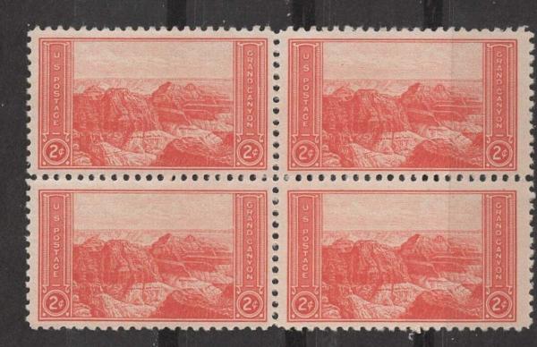 United States | Grand Canyon National Park Block of Four 2-Cent United States Postage Stamps Issued 1934 Stamp United States