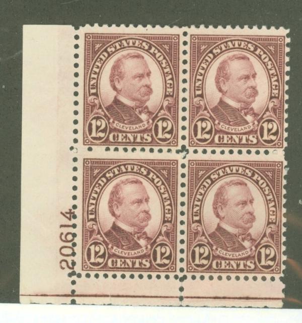 United States | Grover Cleveland Plate Block of Four 12-Cent United States Postage Stamps Issued 1931 Stamp United States