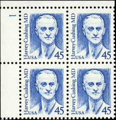 United States | Harvey Cushing Plate Block of Four 45-Cent United States Postage Stamps Stamp United States