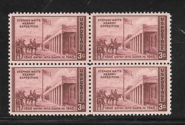 United States | Kearny Expedition New Mexico Block of Four 3-Cent United States Postage Stamps Issued 1946 Stamp United States