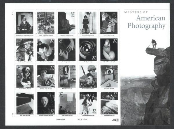 United States | Masters of American Photography Mint Sheet of Twenty 37-Cent United States Postage Stamps Issued 2002 Stamp United States