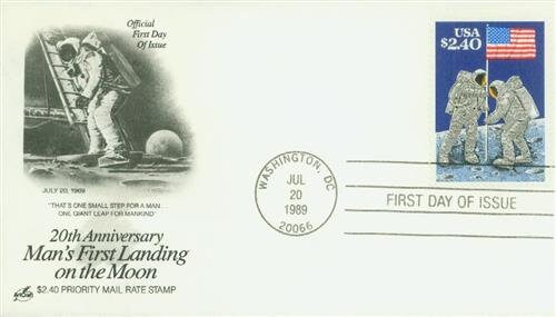 United States | Moon Landing Flag United States Postage Stamp First Day Cover 1989 Stamp United States