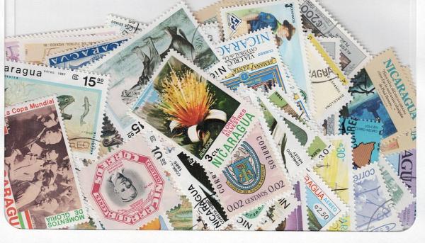 United States | Nicaragua Postage Stamp Collection Eighty Different Stamp United States