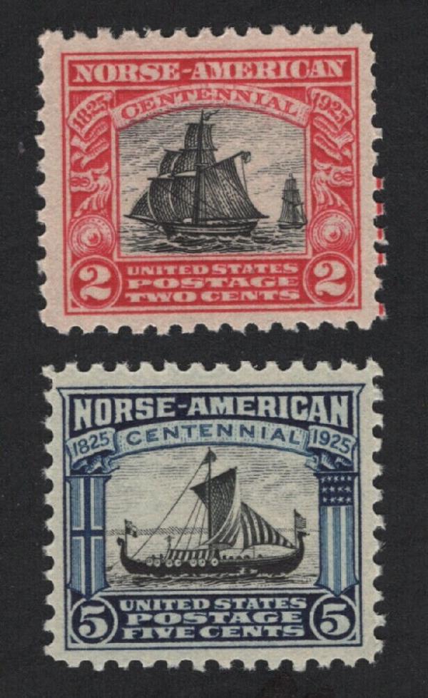 United States | Norse American Issue Set of Two United States Postage Stamps Issued 1925 Stamp United States