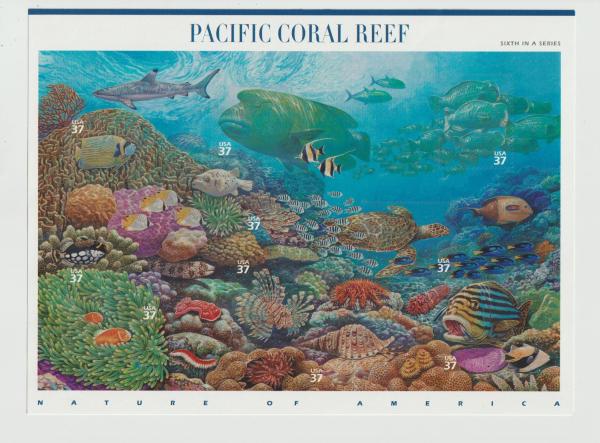 United States | Pacific Coral Reef Sheet of Ten 33-Cent United States Postage Stamps Issued 2004 Stamp United States