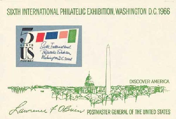 United States | Sixth International Philatelic Exhibition 5-Cent United States Postage Stamp Souvenir Sheet Stamp United States