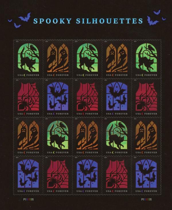 United States | Spooky Silhouettes Sheet of Twenty United States Forever Stamps Issued 2019 Stamp United States