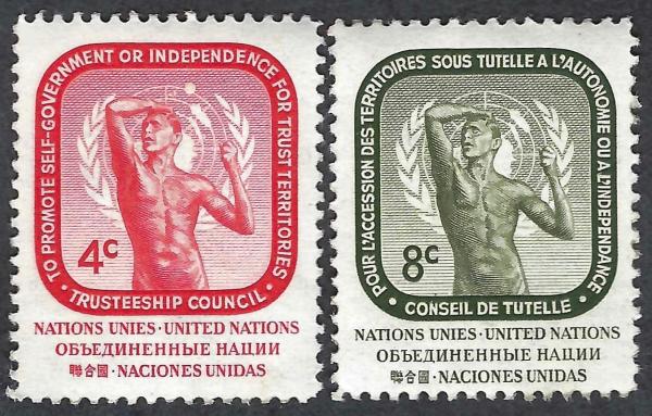 United States | United Nations New York Trusteeship Council Set of Two Postage Stamps Stamp United States