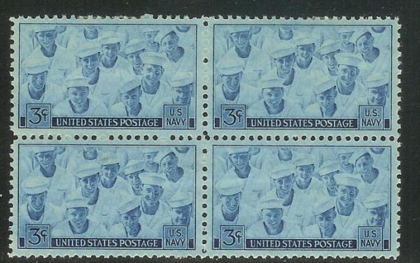 United States | US Navy Block of Four 3-Cent United States Postage Stamps Issued 1945 Stamp United States