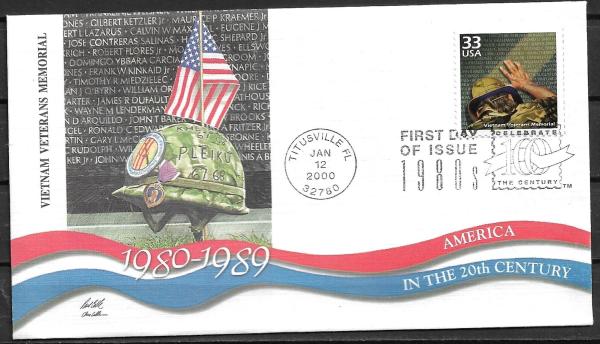 United States | Vietnam Veterans Memorial Postage Stamp First Day of Issue Cover Stamp United States