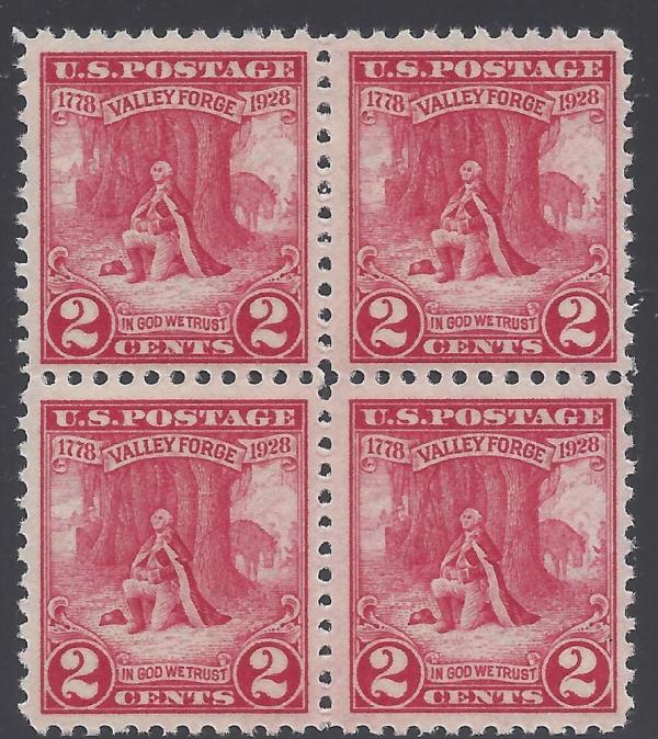 United States | Washington at Valley Forge Block of Four 2-Cent United States Postage Stamps Issued 1928 Stamp United States