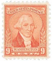 United States | Washington Bicentennial 9-Cent United States Postage Stamp Issued 1932 Pale red Stamp Pale red