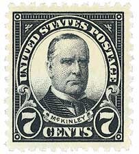 United States | William McKinley 7-Cent United States Postage Stamp Issued 1923 Black Stamp Black