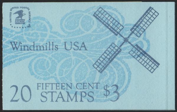 United States | Windmills Booklet of Twenty 15-Cent United States Postage Stamps Issued 1980 Stamp United States