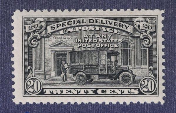 United States | 1925 Post Office Truck Special Delivery 20-Cent United States Postage Stamp Black Stamp Black