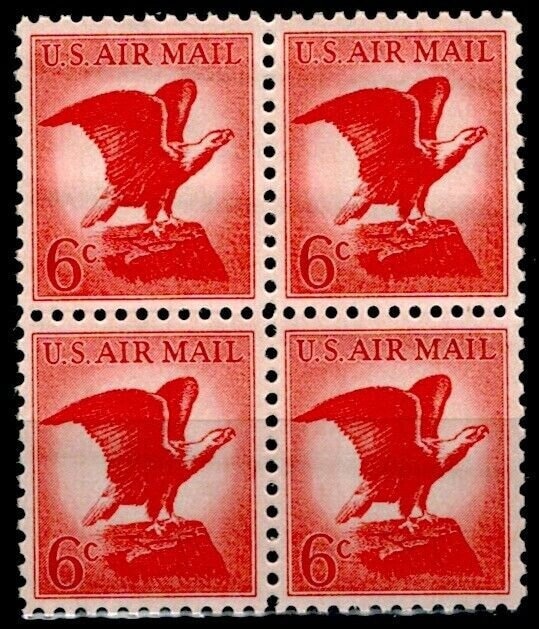 United States | Bald Eagle Block of Four 6-Cent United States Air Mail Postage Stamps Stamp United States